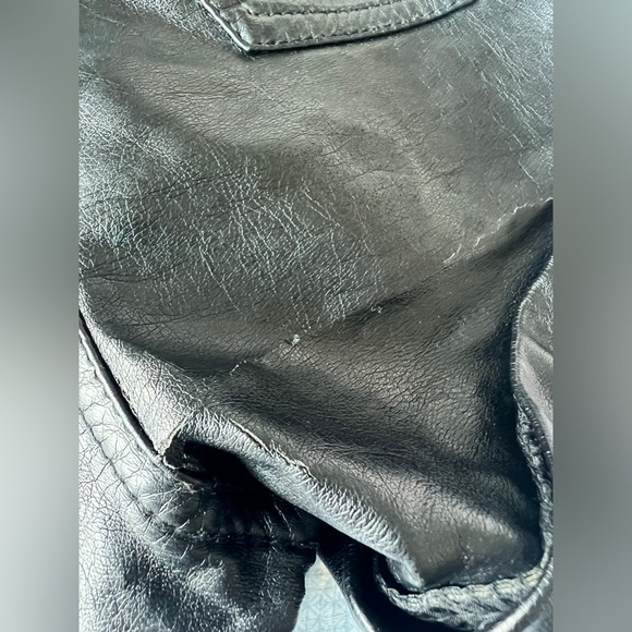 H&M Womens Black Faux Leather Party Shorts Emo Punk Goth 4 - Picture 9 of 9